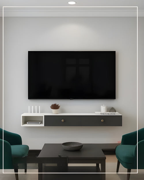 Meuble TV Flottant Moderne avec Rangements