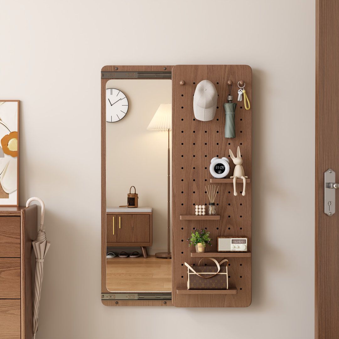 Miroir Mural Coulissant Moderne avec Étagère